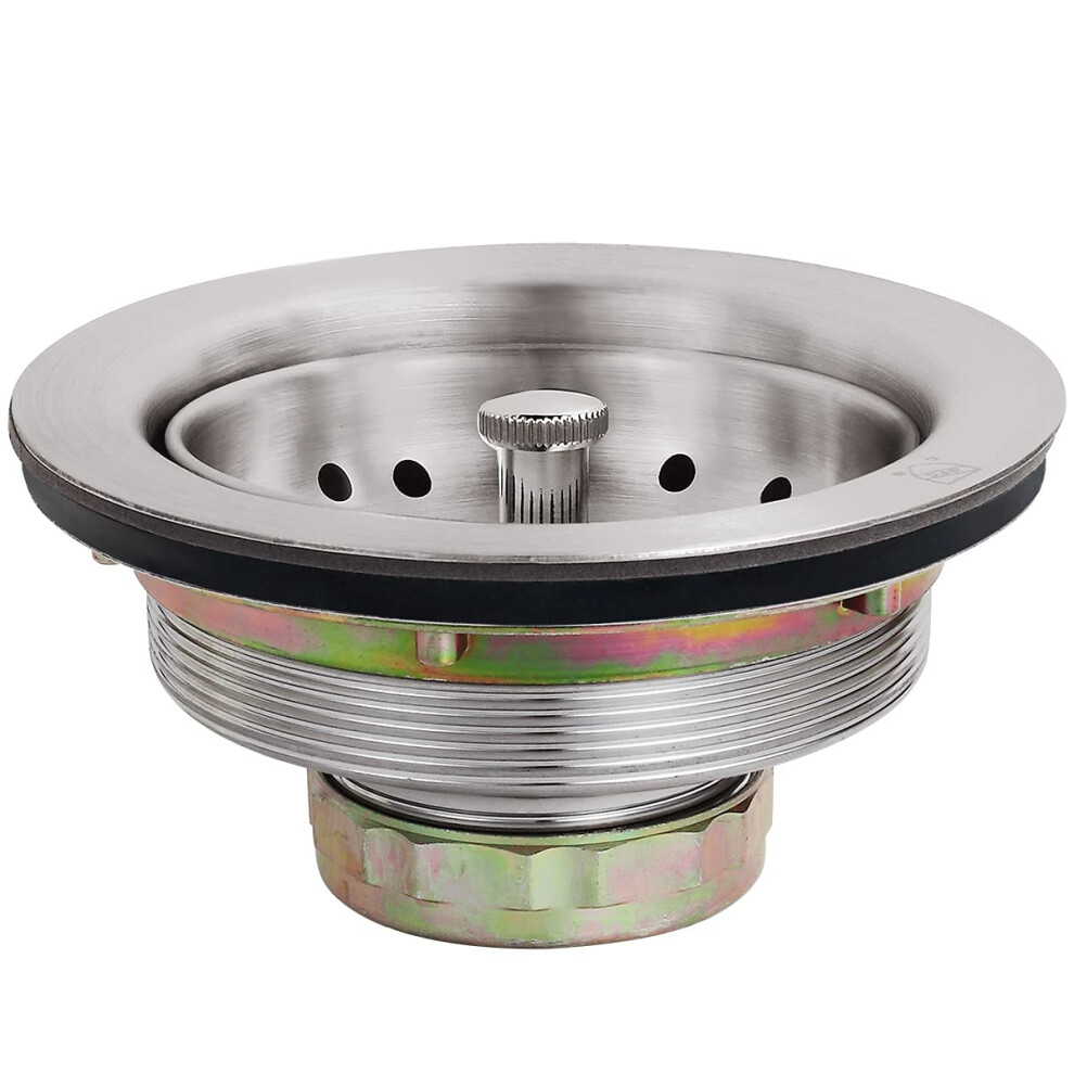 Eadot 312 Inch Geborstelde Nikkel Keukengootsteen Afvoer Montage Met Zeefmand Stop Rvs Keukengootsteen Afvoer Str-image