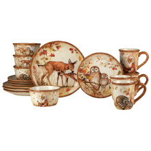 Certified International Pine Forest 16 pc Dinnerware Set  Service for 4  BROWN