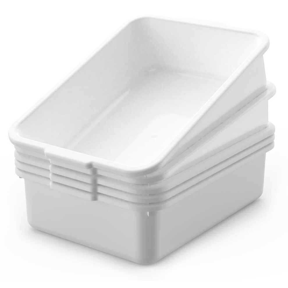 Lot de 5 bacs de rangement en plastique blanc pour bus commerciaux