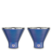 SNOWFOX Premium vakuumisoliertes Martiniglas-Set aus Edelstahl, 2 Stck, Martinis bleiben eiskalt, ohne Stiel, Cocktailglser, elegantes Zuhause, unt