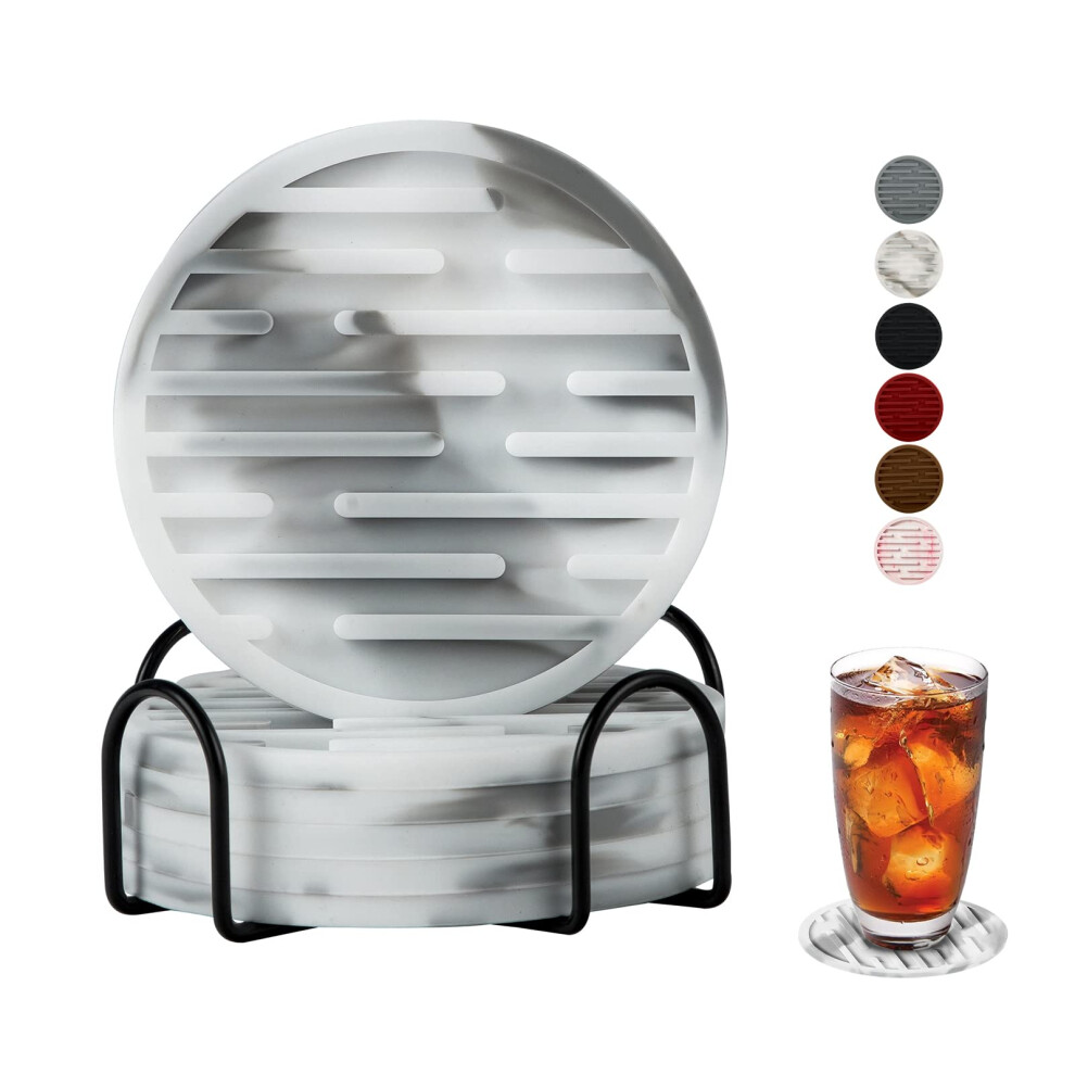 Lot de 6 sous-verres en silicone pour boissons Amoowis