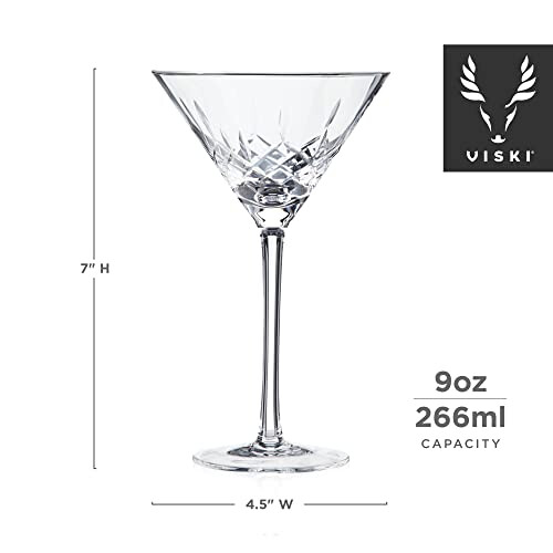 Viski Admiral Γυαλιά Μαρτίνι με Χαραγμένο Σχέδιο, Σετ 2, 9oz 2