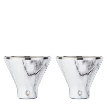 SNOWFOX Premium vakuumisoliertes Martiniglas-Set aus Edelstahl, 2 Stck, Martinis bleiben eiskalt, ohne Stiel, Cocktailglser, elegantes Zuhause, unt