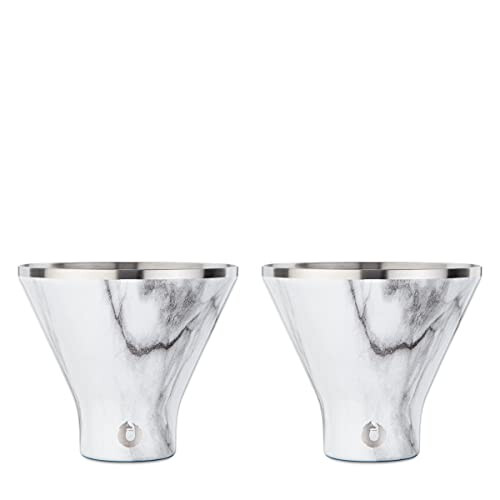 SNOWFOX Premium Ανοξείδωτο Ατσάλι Martini Glass, Σετ 2, Παγωμένοι Martini, Χωρίς Στέλεχος