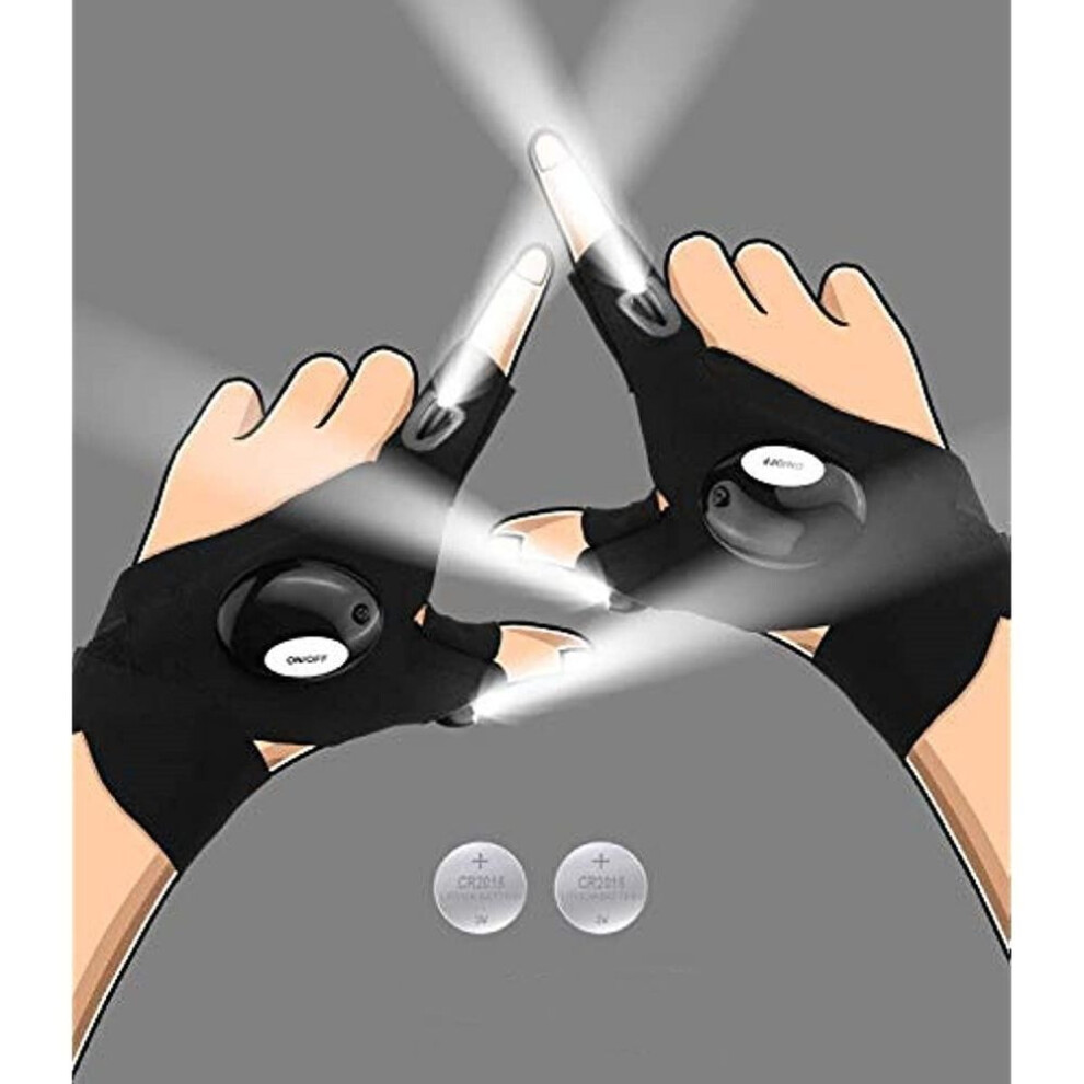 (black) Led Flashlight Waterproof Gloves, Mens Gifts For Christmas, Cool Gadgets For  Hands-free Lights Fingerless Gloves For Car Repairing, Fishing, Camping