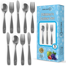9-teiliges Kinderbesteck-Set aus Edelstahl kinder- und kleinkindsicheres Besteck Kinderutensilien-Set Kinderbesteck-Set aus Metall, bestehend a