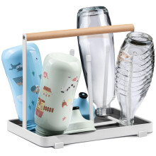 D&D Living All-in-One -pulloteline SodaStreamille - Kuivausteline kaikenlaisille pulloille: Duo Crystal Easy Drinking- ja vauvapulloille - Yleismallin