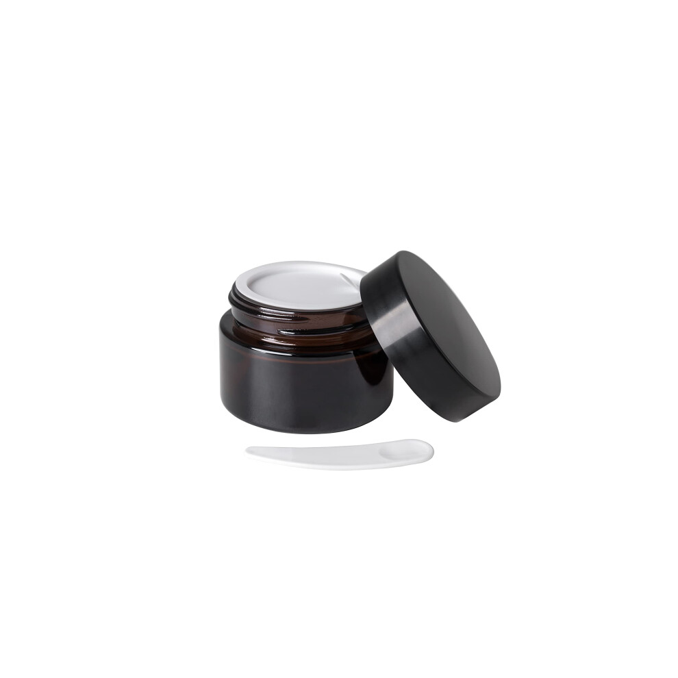 OverNews 1oz Amber Glass Jar  Empty Cosmetic Lotion Containers with In