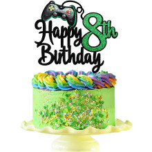 Video Game Happy 8th Birthday Cake Topper - Video Game's Game's 8th Birthday Party Tort Supucura - Game On Up Up Decoration Party Party