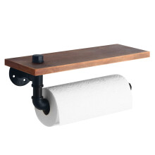HouseAid Industrial Pipe -paperipyyheteline hyllyllä, maalaismainen maalaistalotyylinen paperipyyheteline kylpyhuoneeseen, keittiöön, seinälle ki