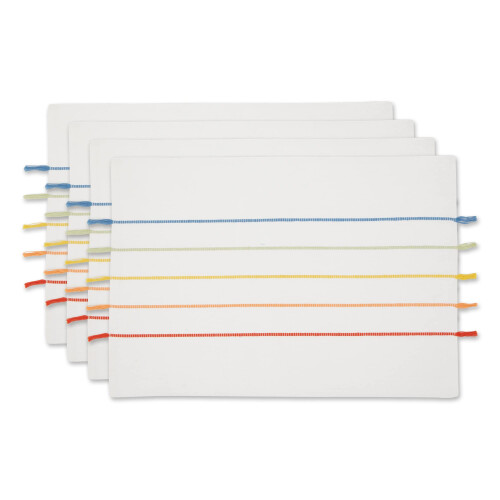 REGENBOGENSTREIFEN-QUASTEN-TISCHSET-SET/4 1