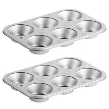 DecorRack 2-pak non-stick muffinforme 6-kopper bagv?rk til bagning af cupcakes (pakke med 2)