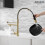 B?rstet guld k?kkenarmatur med pull-down-spr?jte 4