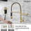 B?rstet guld k?kkenarmatur med pull-down-spr?jte 2