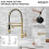 B?rstet guld k?kkenarmatur med pull-down-spr?jte 3