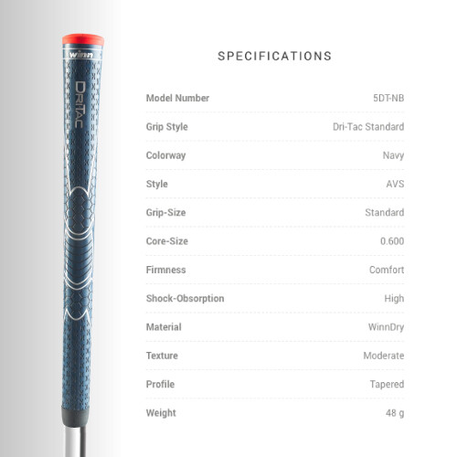 WINN DRI-TAC STANDARD Golf Grip - Αντιολισθητικό & Άνετο - Απορρόφηση Υγρασίας & Κραδασμών 2