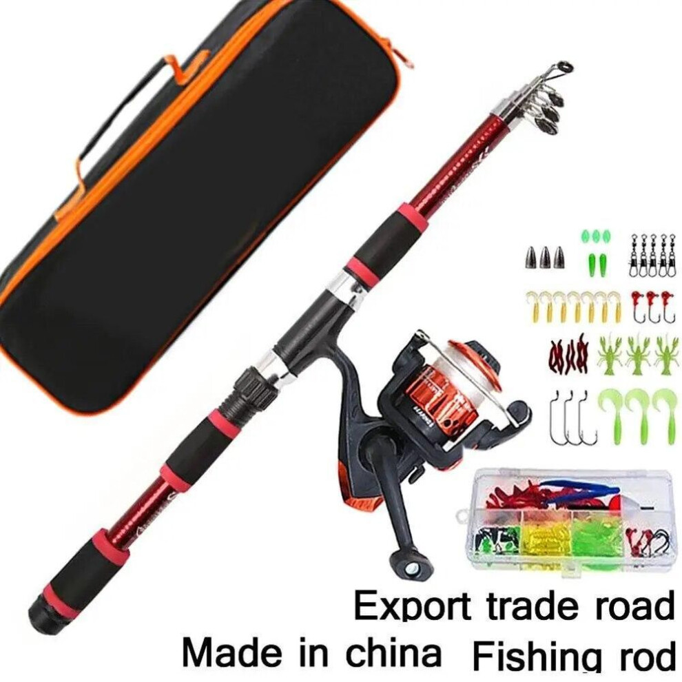 (1.8 M fishing rod reel set) Leofishing Travel Fishing Gear Set Long Casting Spinning Fishing Reel Ultralight Carbon Rod Fishing Tackle For Beginners Fishing Tools