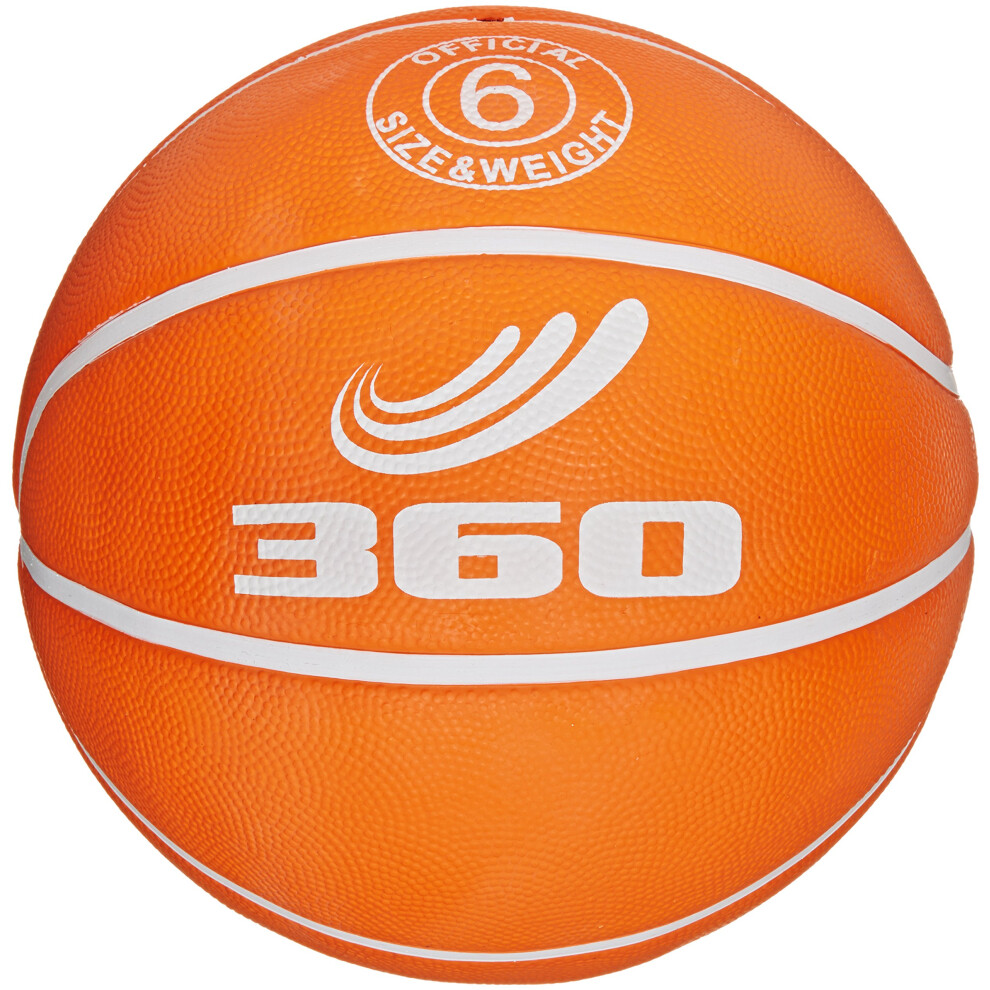 360 Athletics Playground Rubber Basketball, Size 6, Orange