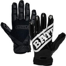 Battle Sports Double Threat Wide Receiver Fuballhandschuhe fr Erwachsene und Jugendliche Ultra-Stick-Handschuhe Erwachsene 2X-Large Schwarz