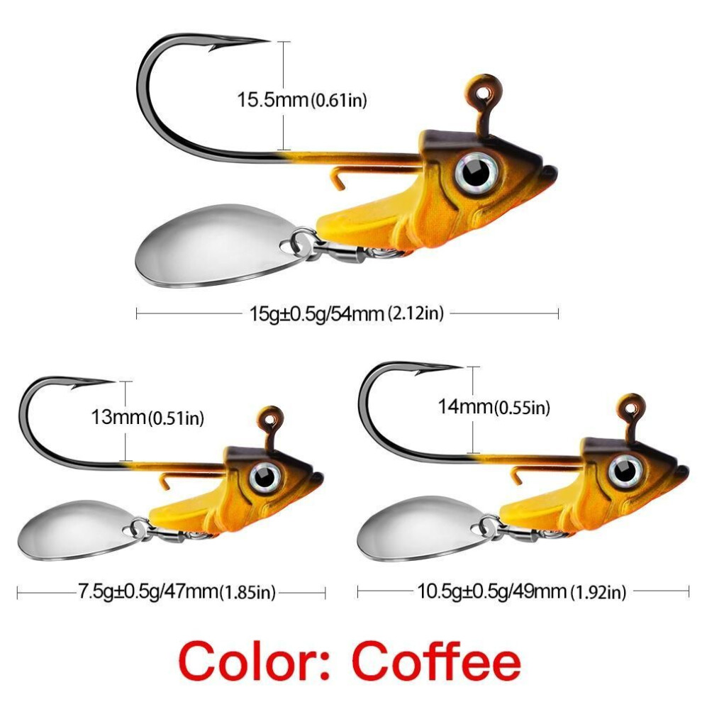 (orange, 10.5g) Luya Lead Hook Fish Hook 10.5g 15g Fish Head Fish Hook Soft Bug Fish Set Diy Kit Lxy
