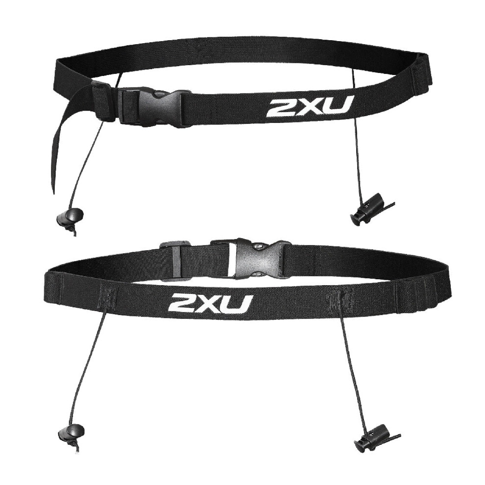 Ceinture de course unisexe 2XU avec passants noir/noir Taille unique