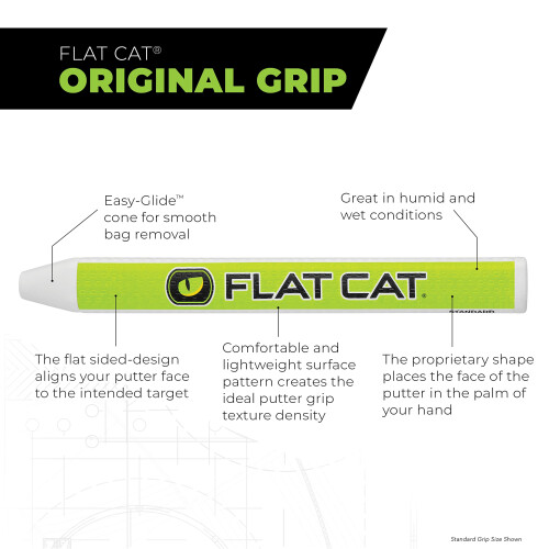 FLAT CAT Original Fat Putter Golfgriff - Patentiertes Face-Squaring-Design 2