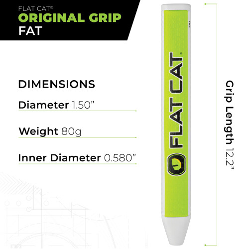 FLAT CAT Original Fat Putter Golfgriff - Patentiertes Face-Squaring-Design 1