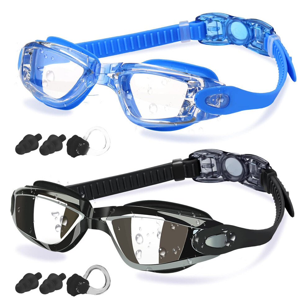 Lot de 2 lunettes de natation cOOLOO pour hommes et femmes