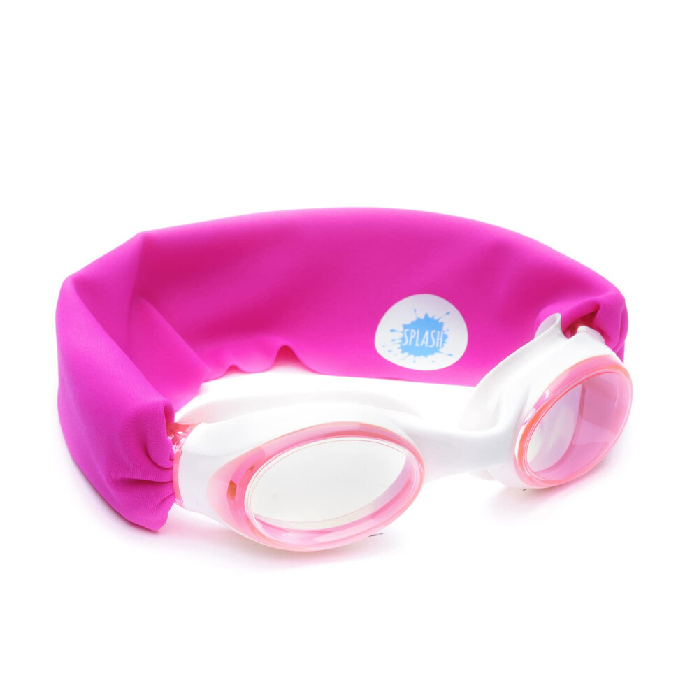 Splash Place SWIM GOGGLES with Fabric Strap - PRETTY IN PINK | Adult &
