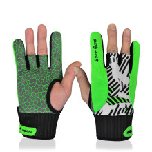 Professionella anti-lysbowlinghandskar Bekvma bowlingtillbehr Semi-finger Instruments Sportshandskar Mantens fr bowling (Green M)
