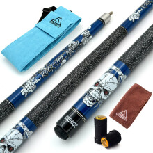 cUESOUL 57 inch 20oz 12 Maple Pool cue Stick Kit- Rock The World Stylish Pattern cue Design in Blue Paint