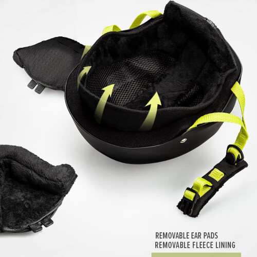 OutdoorMaster Kelvin Casco da sci - Casco da snowboard per uomo, donna e ragazzo Nero+Limone L 1