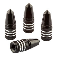 Cykelbitar PRESTA VALVE CAPS - Anvndning p Prestafrench Ventiles (4 Pack) (Black Rocket)