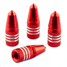 Cykelbitar PRESTA VALVE CAPS - Anvndning p Prestafrench Ventiles (4 Pack) (Red Rocket)