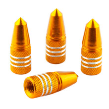 Cykelbitar PRESTA VALVE CAPS - Anvndning p Prestafrench Ventiles (4 Pack) (Gold Rocket)