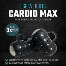 Handheld Weights Cardio Max 3.0 lbs (2 Eggs, 1.5 b Each) Stainless Steel Set (Black) + Free E-Book Workout Guide. Palm-Centered with Secure Grip Keep
