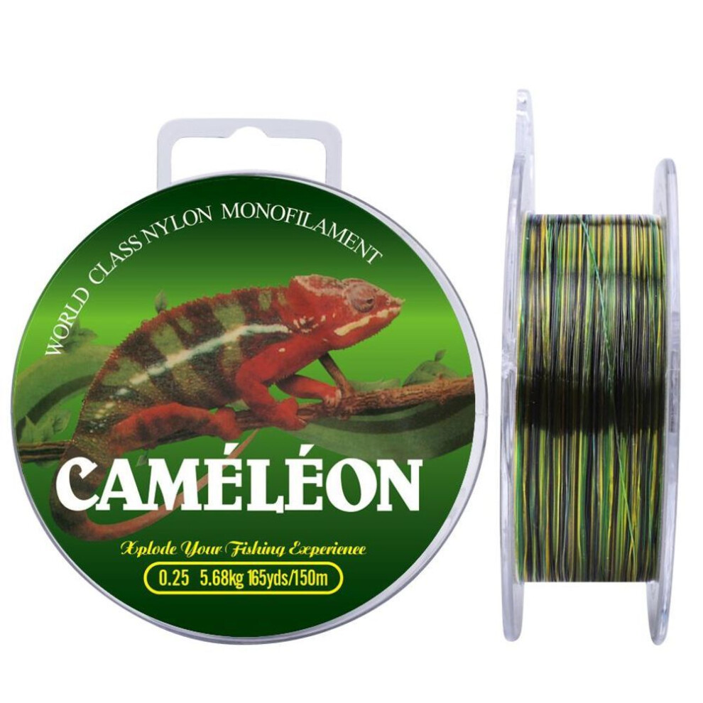 (0.25mm-12.5LB) Ftk 150m Monofilament Fishing Line 0.20mm-0.6mm 9.9lb-39.6lb Low Visibility 3 Colour Camouflage, Rugged Performance Saltwater Mainline