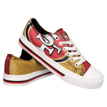 Scarpe da ginnastica basse in tela glitterate da donna FOCO San Francisco 49ers NFL - 9