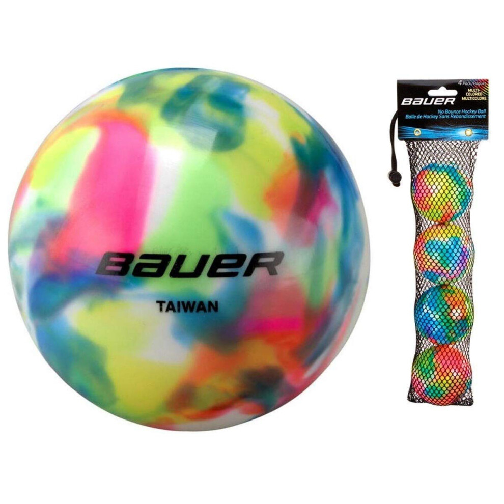 Bauer 4 Pack No Bounce Street Hockey Balls Cool or Warm Weather (Warm