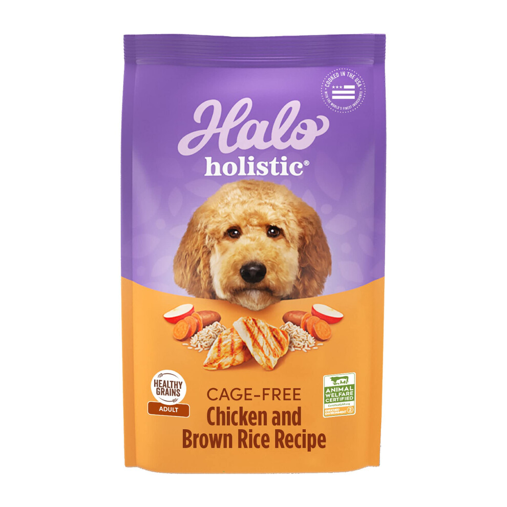 Nourriture holistique pour chiens Halo compl?te pour la sant? digestive, poulet sans cage et