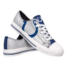FOCO Indianapolis Colts NFL Womens Glitter Low Top Canvas Shoes - 9
