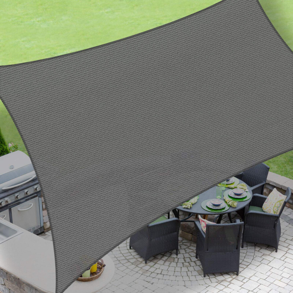 Voile d'ombrage rectangulaire LOVE STORY 195 x 2211 Gris fonc? Bloc UV
