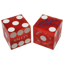 Breite Auswahl an 19mm Craps Würfeln - Authentische Las Vegas Casino Tischspiel (Bally's (Rot gefrostet))