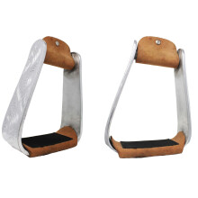 Challenger Horse Saddle Stirrups Western Saddle indgraveret aluminium vinklet skr? klokke 51188