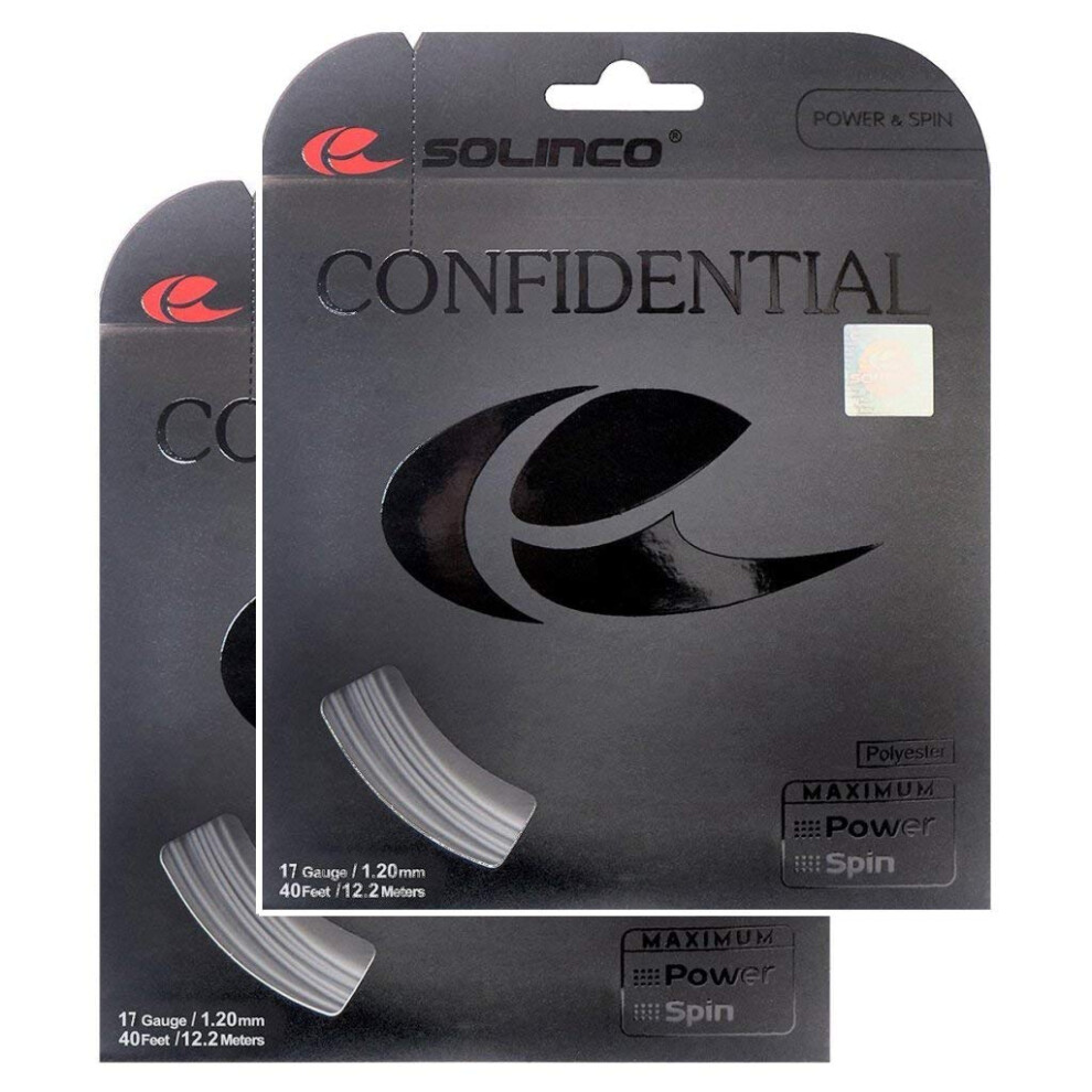 Cordage de tennis Solinco Confidential - Lot de 2 - 16 L (1,25)