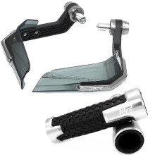 (Silver) For Piaggio Mp3 250 300 500 Hpe Sport Scooter Motorcycle Handguard Grips Handle Shield Hand Guard Protector Windshield - Refurbished