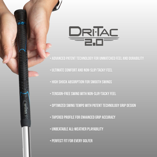 WINN DRI-TAC 2.0 OVERSIZE Golf Grip - Ταιριαστή Αίσθηση, Απορρόφηση Υγρασίας, Απορρόφηση Κρούσεων 2