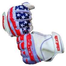 Luvas de beisebol de bandeira americana de couro branco e luvas de rebatidas de softball - Super Grip Finger Fit for Adult e Youth - Performance