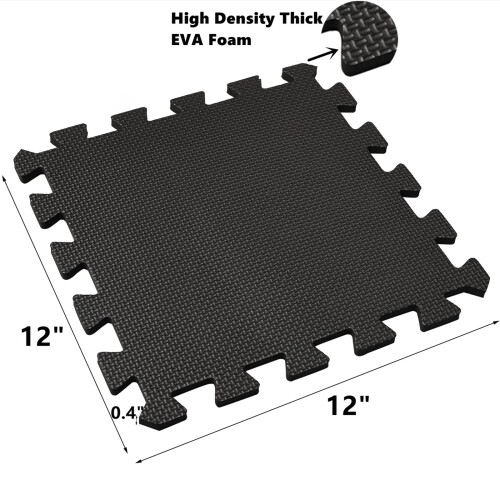 DEAYOU 16 Πλακίδια Μαλακής Εύκαμπτης Foam, EVA, 12" x 12", Μαύρο και Άσπρο 1