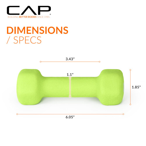 CAP Barbell Neoprene Dumbbell Pesi 2 libbre Paio Chartreuse 2